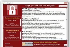 The WannaCry ransomware virus has blocked your PC!